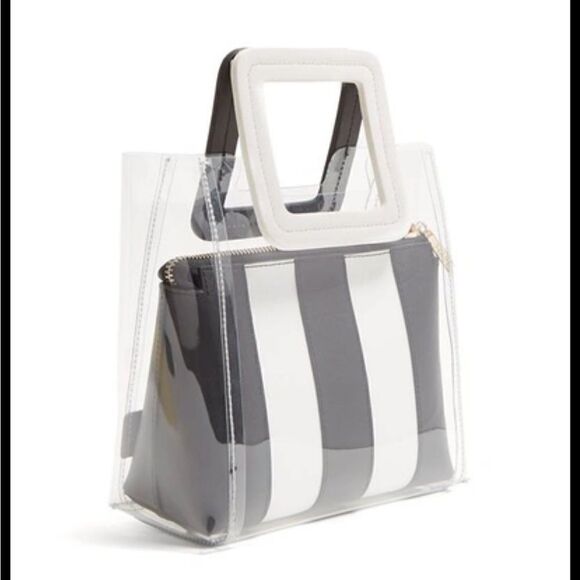 Staud Mini Shirley Bag In Black White NWT - Picture 1 of 11